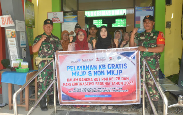 Sukseskan Hari Kontrasepsi Sedunia, Kodim 0802/Ponorogo Kawal dan Monitoring Pekan Layanan KB Serentak