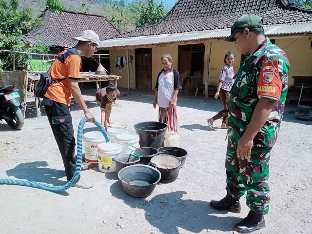 Susah Peroleh Air Bersih, Kodim 0802/Ponorogo Bersama Instansi Terkait Langsung Bantu Warga